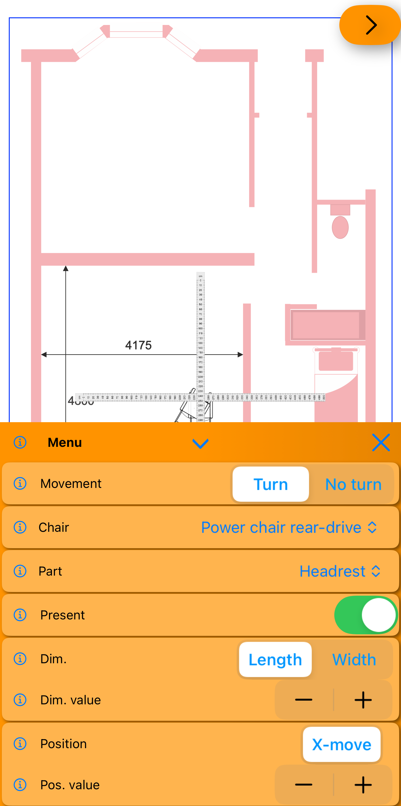 Menu interface