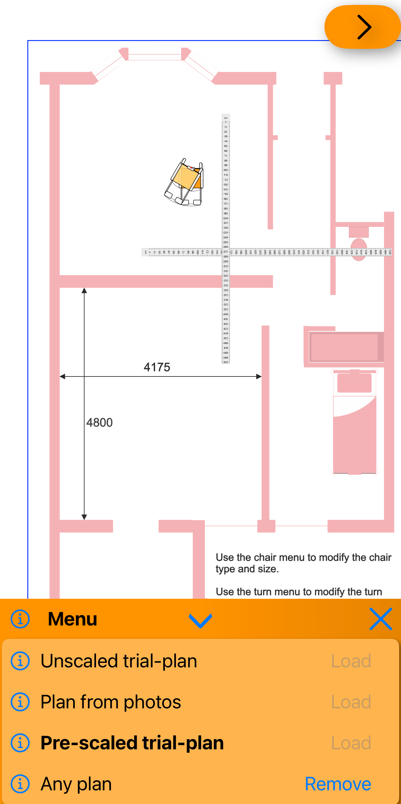 Plan menu interface