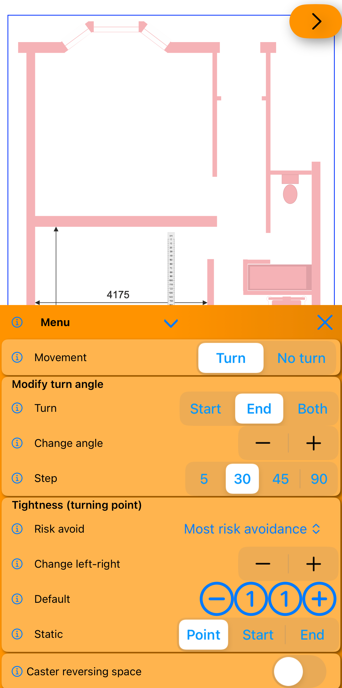 Plan menu interface