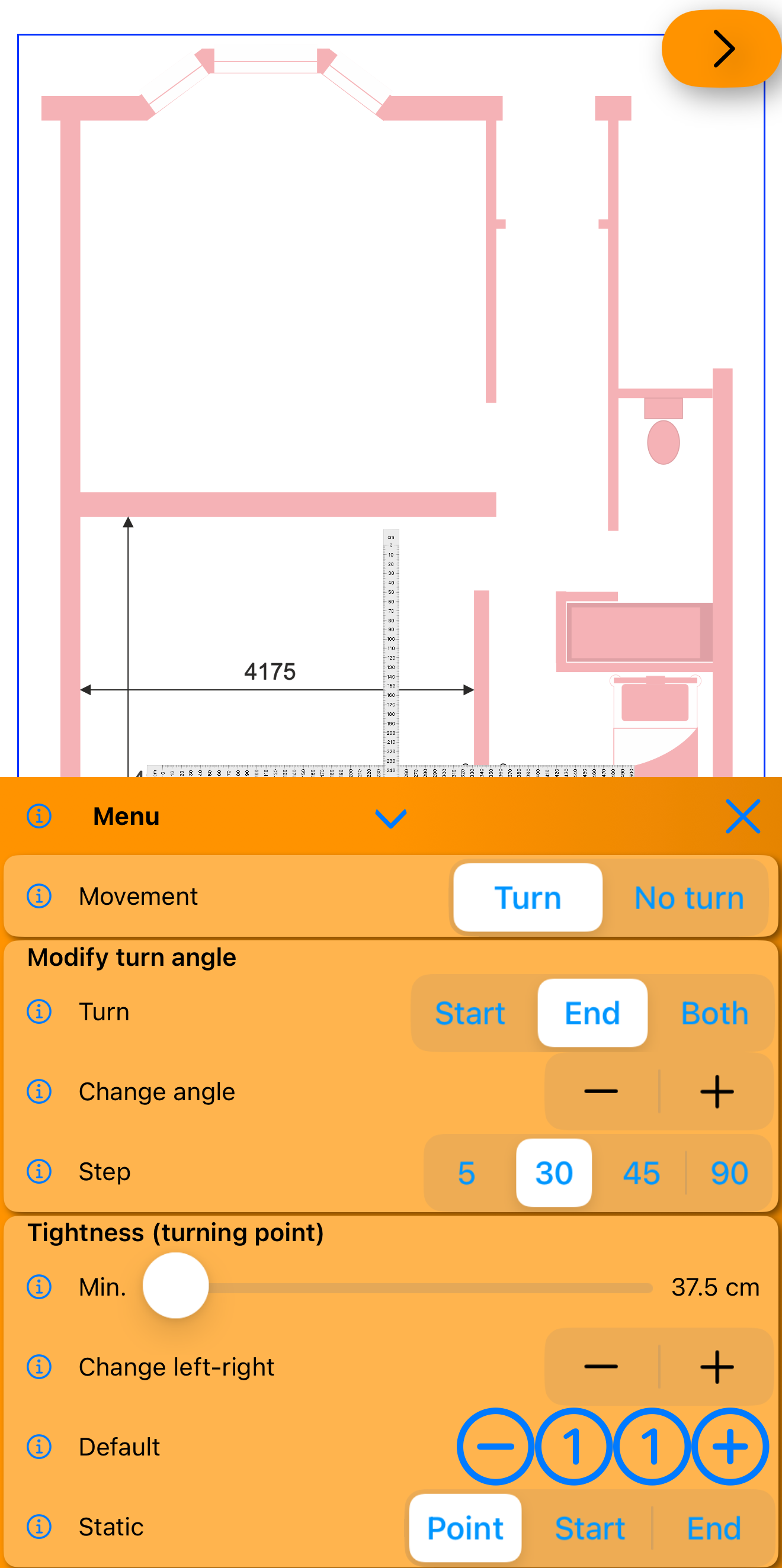 Plan menu interface